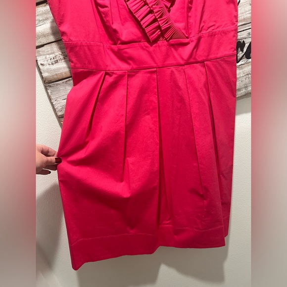 White House Black Market Vibrant Pink Ruffle Dress - Picture 2 of 8